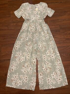 NWT Vintage Compagnie Internationale EXPRESS Jumpsuit Shoulder Pads Rayon Sz 5/6